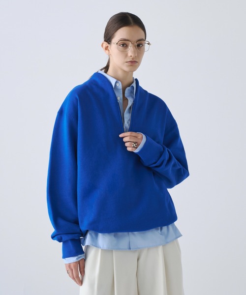 soerte(ソエルテ)の「Heavy Weight Nuance Half Zip Sweatshirt / ヘビーウェイトニュアンスハーフジップスウェット(スウェット・メンズ・グレー/ブルー/マスタード/ブラック・3/2/1)」の3枚目の写真