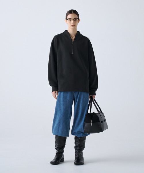 soerte(ソエルテ)の「Heavy Weight Nuance Half Zip Sweatshirt / ヘビーウェイトニュアンスハーフジップスウェット(スウェット・メンズ・グレー/ブルー/マスタード/ブラック・3/2/1)」の12枚目の写真