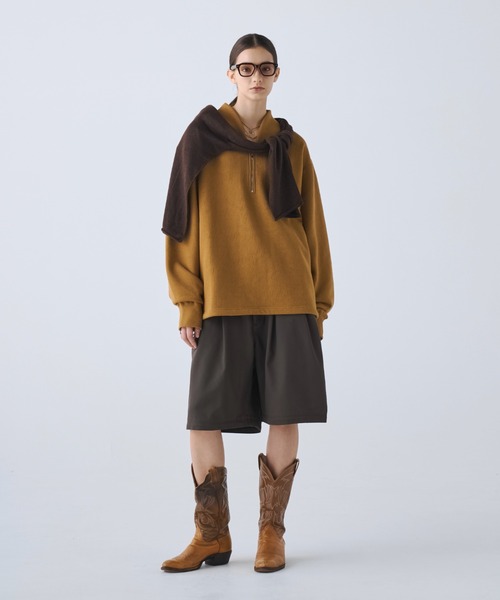 soerte(ソエルテ)の「Heavy Weight Nuance Half Zip Sweatshirt / ヘビーウェイトニュアンスハーフジップスウェット(スウェット・メンズ・グレー/ブルー/マスタード/ブラック・3/2/1)」の18枚目の写真