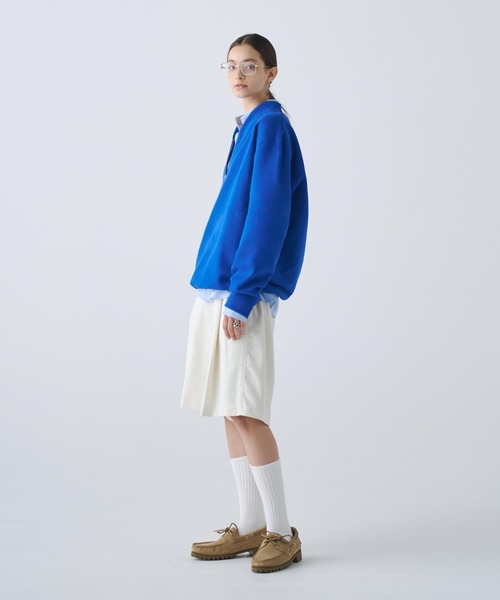 soerte(ソエルテ)の「Heavy Weight Nuance Half Zip Sweatshirt / ヘビーウェイトニュアンスハーフジップスウェット(スウェット・メンズ・グレー/ブルー/マスタード/ブラック・3/2/1)」の19枚目の写真