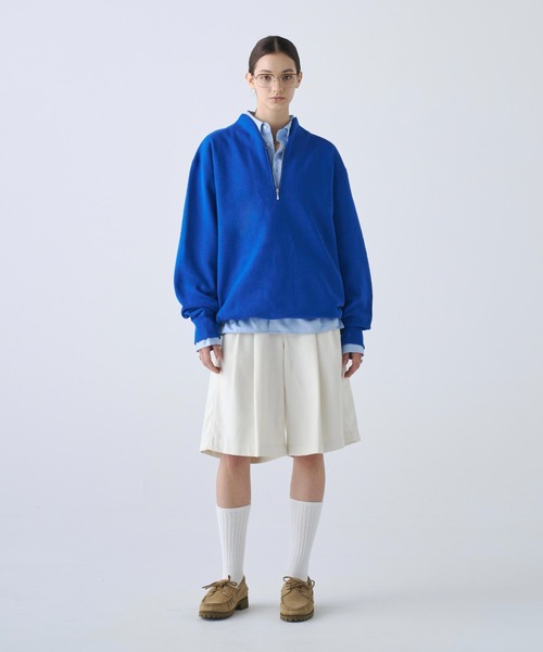 soerte(ソエルテ)の「Heavy Weight Nuance Half Zip Sweatshirt / ヘビーウェイトニュアンスハーフジップスウェット(スウェット・メンズ・グレー/ブルー/マスタード/ブラック・3/2/1)」の9枚目の写真