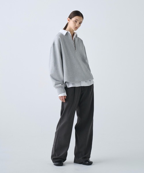 soerte(ソエルテ)の「Heavy Weight Nuance Half Zip Sweatshirt / ヘビーウェイトニュアンスハーフジップスウェット(スウェット・メンズ・グレー/ブルー/マスタード/ブラック・3/2/1)」の13枚目の写真