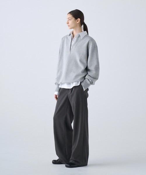 soerte(ソエルテ)の「Heavy Weight Nuance Half Zip Sweatshirt / ヘビーウェイトニュアンスハーフジップスウェット(スウェット・メンズ・グレー/ブルー/マスタード/ブラック・3/2/1)」の5枚目の写真