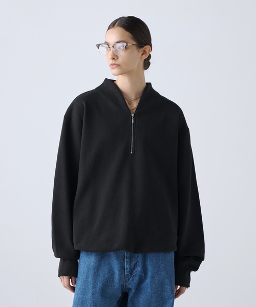 soerte(ソエルテ)の「Heavy Weight Nuance Half Zip Sweatshirt / ヘビーウェイトニュアンスハーフジップスウェット(スウェット・メンズ・グレー/ブルー/マスタード/ブラック・3/2/1)」の15枚目の写真