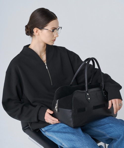 soerte(ソエルテ)の「Heavy Weight Nuance Half Zip Sweatshirt / ヘビーウェイトニュアンスハーフジップスウェット(スウェット・メンズ・グレー/ブルー/マスタード/ブラック・3/2/1)」の11枚目の写真