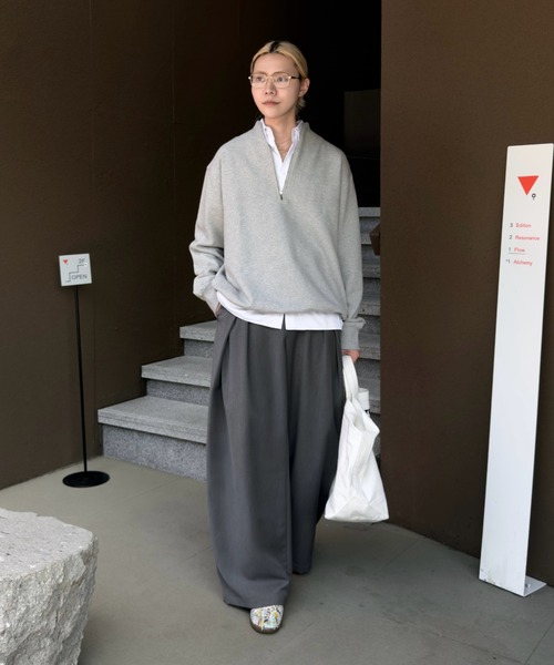 soerte(ソエルテ)の「Heavy Weight Nuance Half Zip Sweatshirt / ヘビーウェイトニュアンスハーフジップスウェット(スウェット・メンズ・グレー/ブルー/マスタード/ブラック・3/2/1)」の21枚目の写真