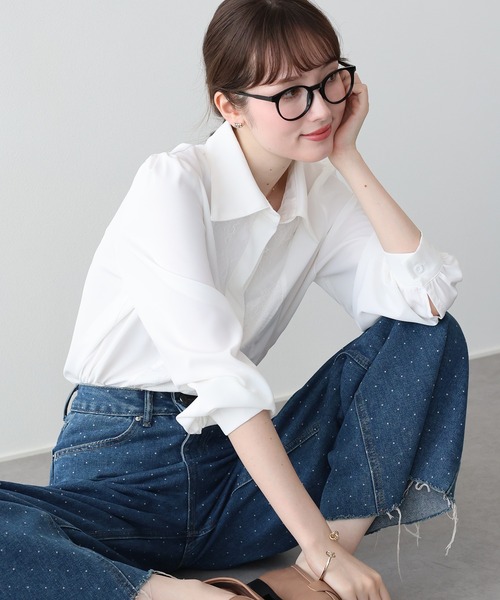 BLUEEAST(ブルーイースト)の「フロントレースブラウス(シャツ/ブラウス・レディース・オフホワイト/ブルー/ネイビー・MEDIUM)」の7枚目の写真