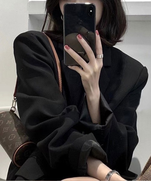 Flugge(フラッジー)の「オーバーサイズジャケット(その他アウター・レディース・ブラック/ベージュ・LARGE/MEDIUM)」の4枚目の写真