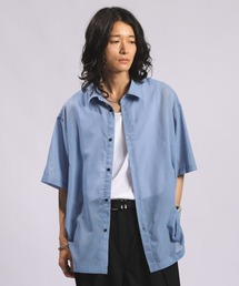 DESIGN SHEER STRIPE OVERSIZED SHIRTSデザインスカシストライプオーバーシャツ