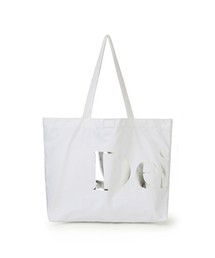 POINT LOGO SHOULDER BIG BAG IN WHITE