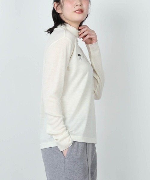 STUDIO PICONE(スタジオピッコーネ)の「ウール100%ピコ刺繍ハイネックニット(Tシャツ/カットソー・レディース・ライトブルー/ブラック/ホワイト・M/L/LL)」の6枚目の写真