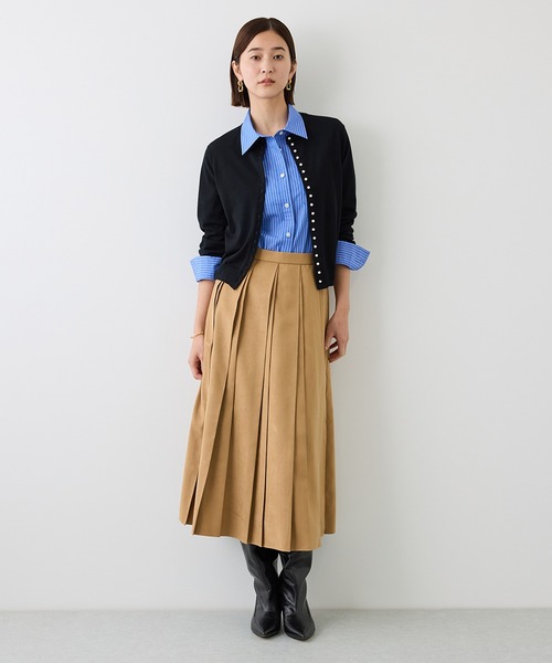 ROPE'（ロペ）の「シンセティックスエードライクプリーツスカート/防シワ・吸水速乾・UVカット(紫外線防止)・イージーケア（スカート・レディース・ダークブラウン/ブラック/キャメル・36/40/38）」の21枚目の写真