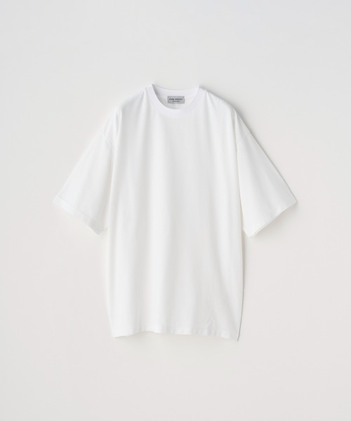 JOHN SMEDLEY(ジョンスメドレー)の「ジョーゼットジャージー モックネック半袖Tシャツ|TS959(Tシャツ/カットソー・メンズ・ホワイト・3/2)」の1枚目の写真