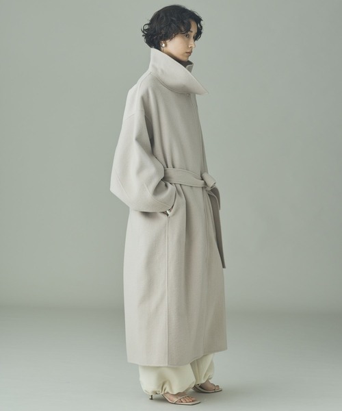 Curensology(カレンソロジー)の「Curensology(カレンソロジー)/<C.S.G>ウールカシミヤコート(ステンカラーコート・レディース・グレー/オフホワイト・FREE)」の7枚目の写真
