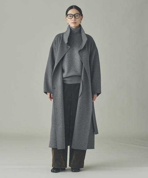 Curensology(カレンソロジー)の「Curensology(カレンソロジー)/<C.S.G>ウールカシミヤコート(ステンカラーコート・レディース・グレー/オフホワイト・FREE)」の11枚目の写真