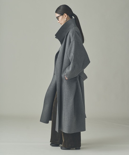 Curensology(カレンソロジー)の「Curensology(カレンソロジー)/<C.S.G>ウールカシミヤコート(ステンカラーコート・レディース・グレー/オフホワイト・FREE)」の12枚目の写真