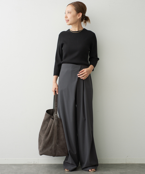 Deuxieme Classe(ドゥーズィエムクラス)の「* Rib クルーネック プルオーバー(ニット/セーター・レディース・ブラウン/ブラック/ネイビー/ウッド・FREE)」の16枚目の写真