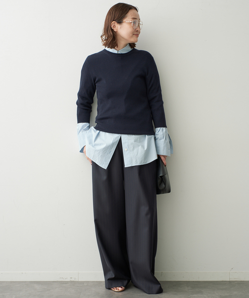 Deuxieme Classe(ドゥーズィエムクラス)の「* Rib クルーネック プルオーバー(ニット/セーター・レディース・ブラウン/ブラック/ネイビー/ウッド・FREE)」の19枚目の写真