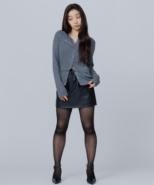 SENEE(セニー)の「tuck volume mini skirt(タックボリュームミニスカート)(スカート・レディース・ブラウン/ブラック・SMALL/MEDIUM)」の10枚目の写真