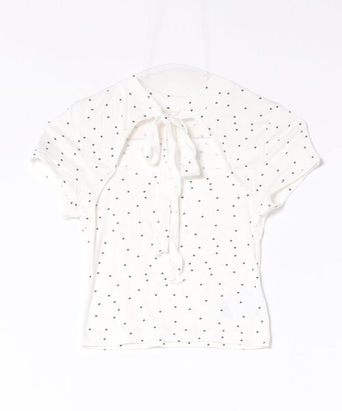 EVRIS(エヴリス)の「2WAYボウタイトップス(Tシャツ/カットソー・レディース・グレー/ホワイト/ブラック・FREE)」の2枚目の写真