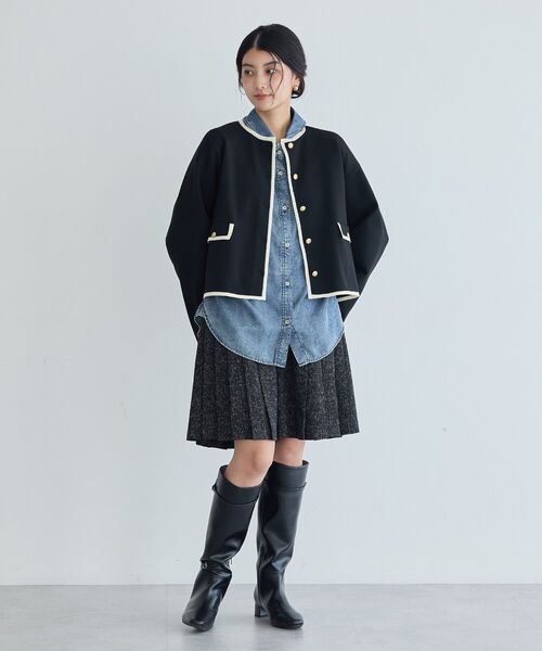YECCA VECCA（イェッカヴェッカ）の「バイオ加工ヴィンテージデニムシャツ（シャツ/ブラウス・レディース・グレー/インディゴブルー・FREE）」の10枚目の写真