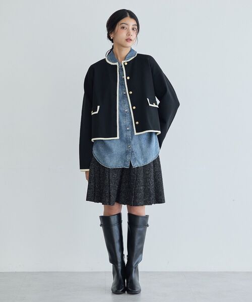YECCA VECCA（イェッカヴェッカ）の「バイオ加工ヴィンテージデニムシャツ（シャツ/ブラウス・レディース・グレー/インディゴブルー・FREE）」の11枚目の写真
