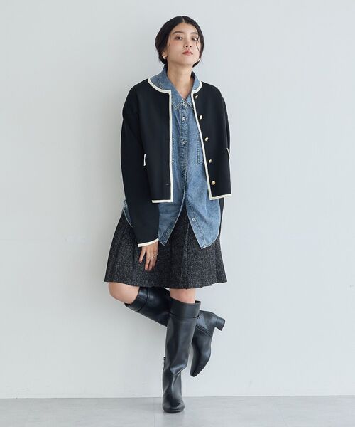 YECCA VECCA（イェッカヴェッカ）の「バイオ加工ヴィンテージデニムシャツ（シャツ/ブラウス・レディース・グレー/インディゴブルー・FREE）」の12枚目の写真