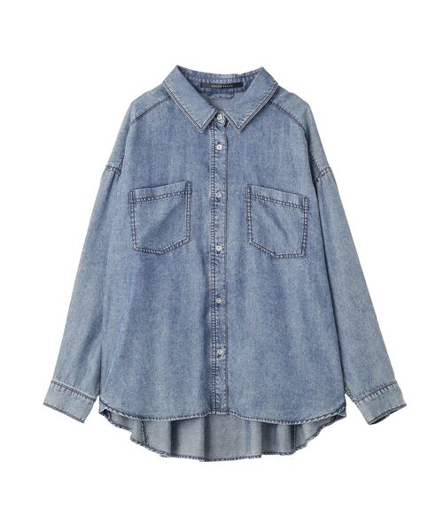 YECCA VECCA（イェッカヴェッカ）の「バイオ加工ヴィンテージデニムシャツ（シャツ/ブラウス・レディース・グレー/インディゴブルー・FREE）」の21枚目の写真