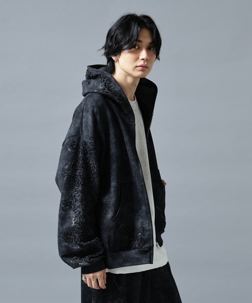 DANKE SCHON(ダンケシェーン)の「DankeSchon/ダンケシェーン/BIJOU SWEAT ZIP HOODIE(パーカー・メンズ・グレー/ブラック・L/M)」の10枚目の写真