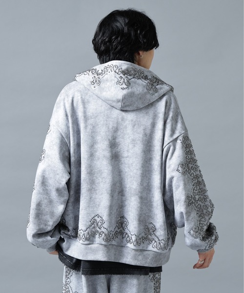 DANKE SCHON(ダンケシェーン)の「DankeSchon/ダンケシェーン/BIJOU SWEAT ZIP HOODIE(パーカー・メンズ・グレー/ブラック・L/M)」の5枚目の写真