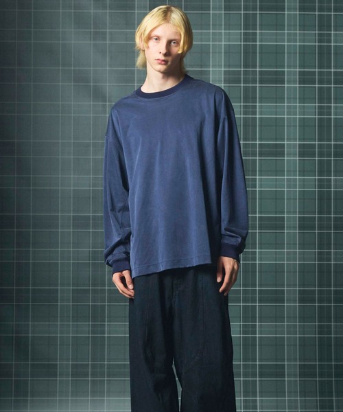 MAISON SPECIAL(メゾンスペシャル)の「《UNISEX》フィブリルキュプラプライムオーバーロングスリーブTシャツ/Fibrillated Cupro Prime-Over Long-sleeved T-shirt【MAISON SPECIAL/メゾンスペシャル】(Tシャツ/カットソー・メンズ・ブラック/ネイビー・1/2/0)」の8枚目の写真