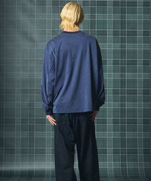 MAISON SPECIAL(メゾンスペシャル)の「《UNISEX》フィブリルキュプラプライムオーバーロングスリーブTシャツ/Fibrillated Cupro Prime-Over Long-sleeved T-shirt【MAISON SPECIAL/メゾンスペシャル】(Tシャツ/カットソー・メンズ・ブラック/ネイビー・1/2/0)」の10枚目の写真