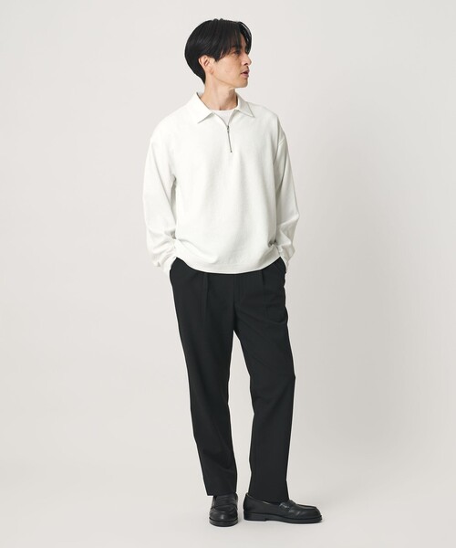 BEAUTY&YOUTH UNITED ARROWS(ビューティーアンドユースユナイテッドアローズ)の「FUSION TWILL ハーフジップ カットソー UVカット タテヨコストレッチ(Tシャツ/カットソー・メンズ・ホワイト/ダークグレー・L/M/S/XL)」の3枚目の写真