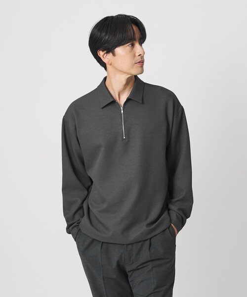 BEAUTY&YOUTH UNITED ARROWS(ビューティーアンドユースユナイテッドアローズ)の「FUSION TWILL ハーフジップ カットソー UVカット タテヨコストレッチ(Tシャツ/カットソー・メンズ・ホワイト/ダークグレー・L/M/S/XL)」の5枚目の写真