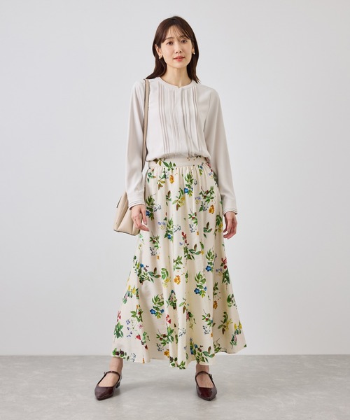 ROPE' PICNIC(ロペピクニック)の「フラワープリントボリュームスカート(スカート・レディース・ホワイト系その他5/ブラウン・FREE)」の6枚目の写真
