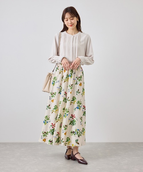 ROPE' PICNIC(ロペピクニック)の「フラワープリントボリュームスカート(スカート・レディース・ホワイト系その他5/ブラウン・FREE)」の7枚目の写真