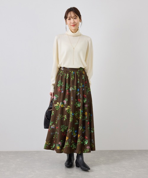 ROPE' PICNIC(ロペピクニック)の「フラワープリントボリュームスカート(スカート・レディース・ホワイト系その他5/ブラウン・FREE)」の10枚目の写真