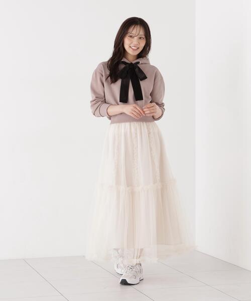 PROPORTION BODY DRESSING（プロポーションボディドレッシング）の「＜Ｅ＞フリルチュールスカート / 1216220005（スカート・レディース・ブラック系その他/ホワイト系その他・MEDIUM/P/S）」の2枚目の写真