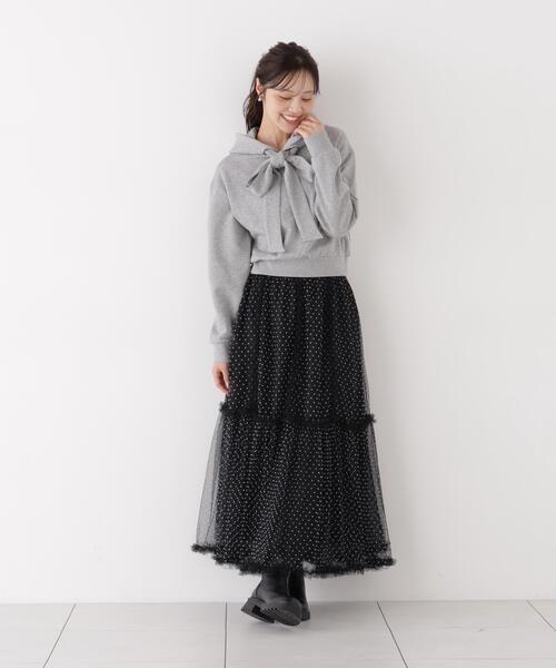 PROPORTION BODY DRESSING（プロポーションボディドレッシング）の「＜Ｅ＞フリルチュールスカート / 1216220005（スカート・レディース・ブラック系その他/ホワイト系その他・MEDIUM/P/S）」の8枚目の写真