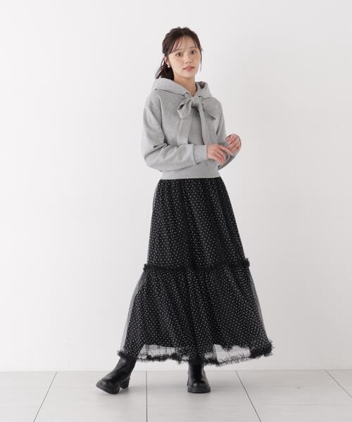 PROPORTION BODY DRESSING（プロポーションボディドレッシング）の「＜Ｅ＞フリルチュールスカート / 1216220005（スカート・レディース・ブラック系その他/ホワイト系その他・MEDIUM/P/S）」の9枚目の写真