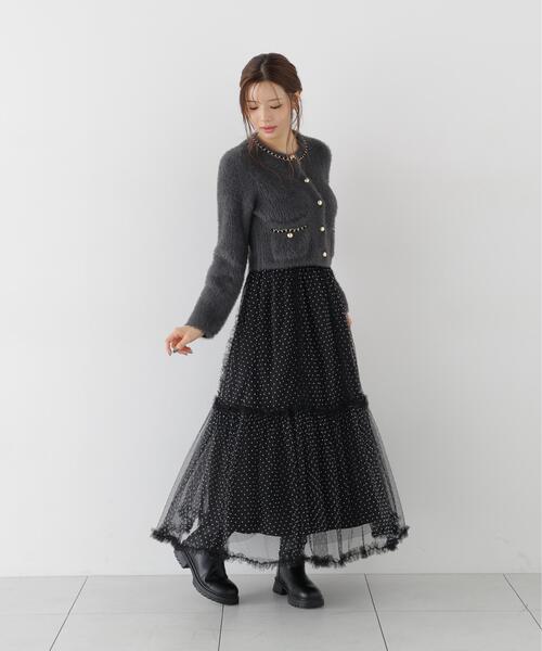 PROPORTION BODY DRESSING（プロポーションボディドレッシング）の「＜Ｅ＞フリルチュールスカート / 1216220005（スカート・レディース・ブラック系その他/ホワイト系その他・MEDIUM/P/S）」の14枚目の写真