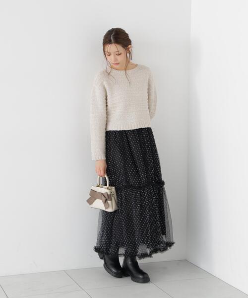 PROPORTION BODY DRESSING（プロポーションボディドレッシング）の「＜Ｅ＞フリルチュールスカート / 1216220005（スカート・レディース・ブラック系その他/ホワイト系その他・MEDIUM/P/S）」の16枚目の写真
