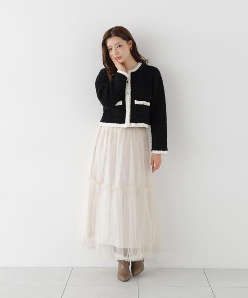 PROPORTION BODY DRESSING（プロポーションボディドレッシング）の「＜Ｅ＞フリルチュールスカート / 1216220005（スカート・レディース・ブラック系その他/ホワイト系その他・MEDIUM/P/S）」の22枚目の写真