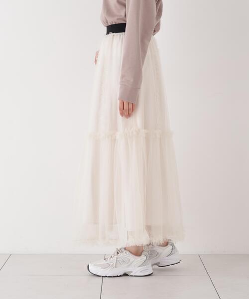 PROPORTION BODY DRESSING（プロポーションボディドレッシング）の「＜Ｅ＞フリルチュールスカート / 1216220005（スカート・レディース・ブラック系その他/ホワイト系その他・MEDIUM/P/S）」の6枚目の写真