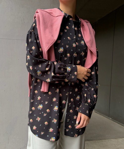 LE CIEL BLEU(ルシェルブルー)の「フローラルダブルボタンブラウス / Floral Double Button Blouse(シャツ/ブラウス・レディース・ブラック/ホワイト・36)」の8枚目の写真