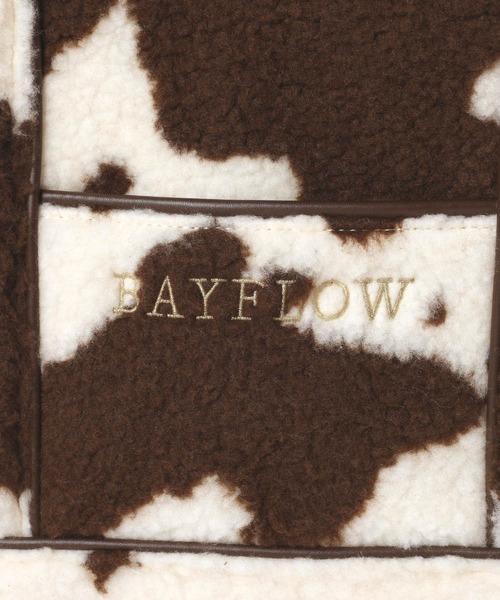 BAYFLOW（ベイフロー）の「[A4サイズ収納可]カウ柄ボアロゴトートM（トートバッグ・レディース・ブラウン/ブラック・FREE）」の12枚目の写真