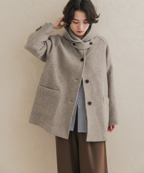 URBAN RESEARCH DOORS(アーバンリサーチドアーズ)の「エアリーウールフードコート(その他アウター・レディース・グレー系その他/ブラウン系その他/ベージュ系その他・FREE)」の3枚目の写真