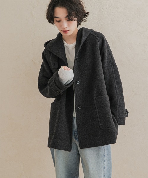 URBAN RESEARCH DOORS(アーバンリサーチドアーズ)の「エアリーウールフードコート(その他アウター・レディース・グレー系その他/ブラウン系その他/ベージュ系その他・FREE)」の6枚目の写真