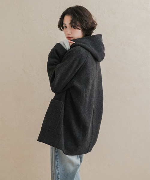 URBAN RESEARCH DOORS(アーバンリサーチドアーズ)の「エアリーウールフードコート(その他アウター・レディース・グレー系その他/ブラウン系その他/ベージュ系その他・FREE)」の7枚目の写真