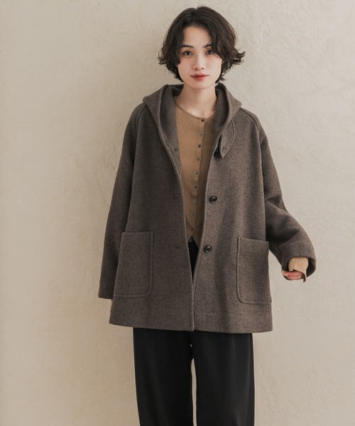 URBAN RESEARCH DOORS(アーバンリサーチドアーズ)の「エアリーウールフードコート(その他アウター・レディース・グレー系その他/ブラウン系その他/ベージュ系その他・FREE)」の13枚目の写真